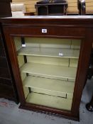 A vintage single door cabinet with painted interior and three shelves Condition reports provided