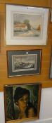 STEWART BROOKE framed watercolour - entitled 'A Village Near Banbury in Oxfordshire' together with a