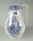 A Llanelly Fern transfer jug, dedicated to Clarissa Thompson Cox 1873, 20cms high Condition