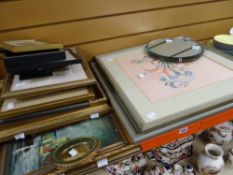 Parcel of various framed prints and pictures including framed embroideries Condition reports