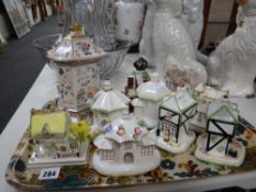A group of Coalport pastille burner cottages ETC Condition reports provided on request by email