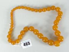 Amber graduated beads, 60cms long Condition reports provided on request by email for this auction