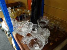 Two trays of various glassware including bowls, drinking glasses ETC Condition reports provided on