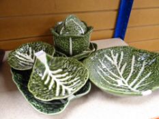 A small parcel of modern cabbage ware decorated serving bowls Condition reports provided on