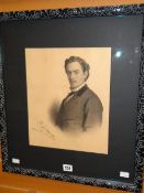 A nineteenth century French drawing of a gentleman, dated 1871, 32 x 26cms Condition reports