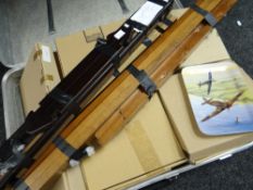 A quantity of boxed aviation collectors plates in a vintage suitcase ETC Condition reports