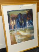ANDREA KELLAND limited edition (44/50) colour print - entitled 'Aberbach Dinas', signed, 57 x