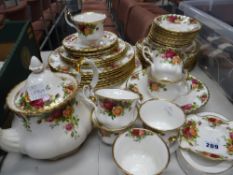 Parcel of Royal Albert 'Old Country Roses' tea and dinnerware including teapot, large platter ETC