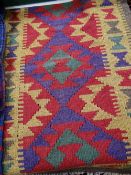 Maimana Kilim runner, 193 x 67cms Condition reports provided on request by email for this auction