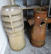 Two garden chimney pots Condition reports provided on request by email for this auction otherwise