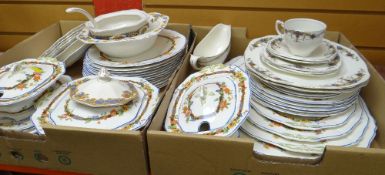 Two boxes of vintage Alfred Meakin 'Harmony' dinnerware ETC Condition reports provided on request by