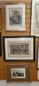 Group of assorted pictures and prints to include studies of political figures, Alken prints of