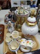 A Capodimonte-style wind up ornament, Bavarian ginger jar, vintage teaset ETC Condition reports