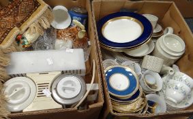 Two boxes of mainly china teaware, tea's-maid, drinking glasses ETC Condition reports provided on