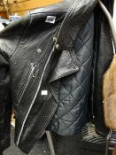 A mid-century leather 'rock 'n roll' jacket and a light mink fur coat Condition reports provided
