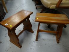 Pair of small pews / stools Condition reports provided on request by email for this auction