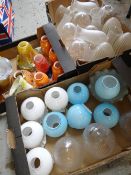 A large parcel of coloured and decorated glass lamp shades (thirteen boxes) Condition reports