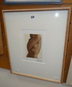 UNKNOWN limited edition (146/250) colour etching - female nude, signed, 23 x 17cms Condition reports