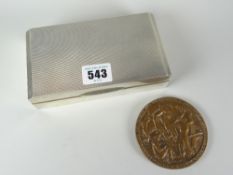 Birmingham 1939 machine-turned silver cigarette box and a French re-strike commemorative medal