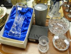 Parcel of assorted glass to include boxed Swarovski owl, Doulton vase ETC Condition reports provided