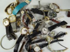 Black box containing mixed wristwatches Condition reports provided on request by email for this