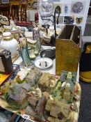 Collection of collector's cottages, brass bound magazine rack, collector's figurines ETC Condition