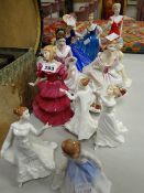 Eleven Royal Doulton various figurines including Princess Diana, Country Rose ETC Condition