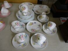 Twenty nine pieces of Shelley 'Wild Flowers' bone china teaware