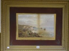 Pair of seascape oiliographs (light affected) in gilt frames