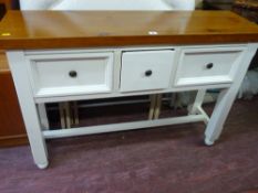 Modern painted and polished console table