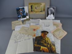 Quantity of collectable ephemera including letters from the BBC, a facsimile copy from Mrs Winston