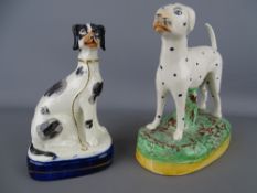 Staffs pottery dalmatian with a seated model of another dog
