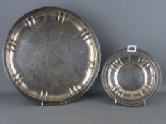American circular silver tray stamped 'Sterling' with Arthur Stone maker's mark, 33.5 cms