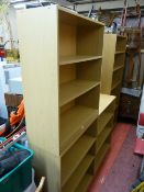 Parcel of four modern melamine shelving units