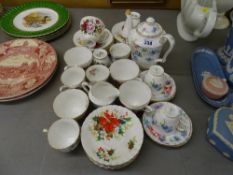 Mixed quantity of bone china teaware by Crown Staffs, Royal Albert and Royal Sutherland