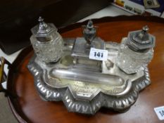 Victorian electroplated desk stand