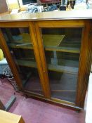 Mahogany two door bookcase