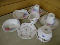 Mixed quantity of Shelley bone china teaware, various patterns