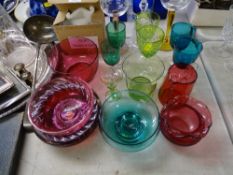 Collection of colourful glassware