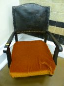 Black armchair with studded back