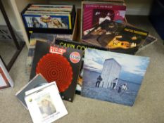 Box and a case of contemporary records including The Who, 1980's etc