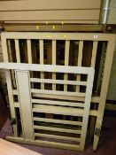 Parcel of three polished wood bed ends and irons