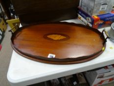 Mahogany twin handled Sheraton type tray