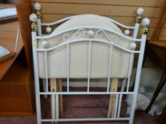 Pair of padded, clean headboards and a pair of metallic floral decorated headboards