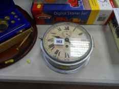 Vintage ship's clock, the dial marked 'Laing, Glasgow'