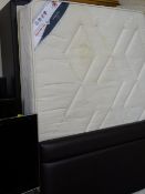 Junior double brown leather effect bed base with matching headboard and anti-dustmite mattress