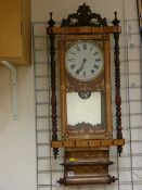 Vienna type wall clock with marquetry detail