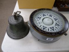 Henry Browne & Son Sestrel Deadbeat nautical compass, type no. 90337, numbered 3072N and a small