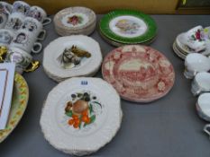 Collection of decorative pottery wall plates