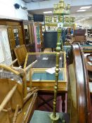 Heavy brass floorstanding candelabra